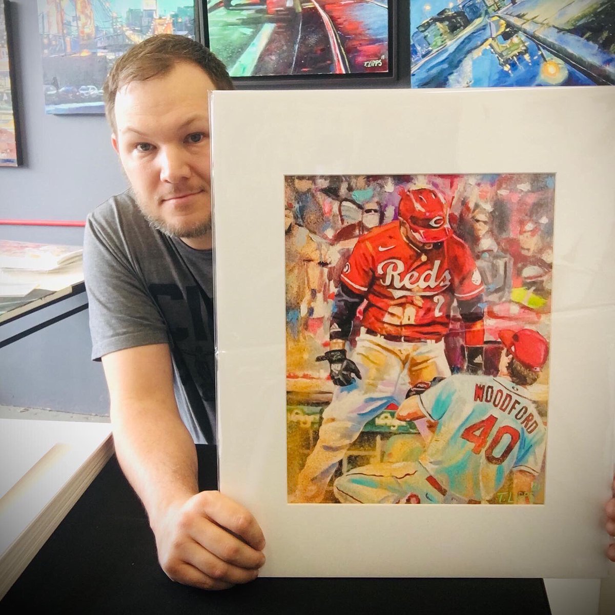 redsproblems's tweet photo. TOMORROW IS OPENING DAY IN CINCY!!!! RT and Like this tweet for a chance to win some great merchandise from Cincy Shirts (🐐) and this awesome picture from Tony Lipps Art (16x20) LETS GO!!!!! 🔴🔴 https://t.co/zSmhDk4IUi