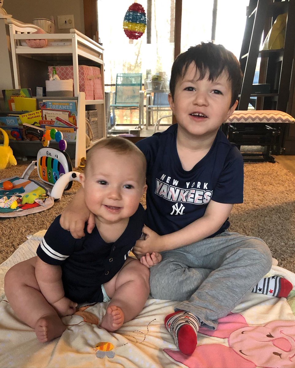 JWrenn23's tweet photo. Jackson’s excited to teach his baby sister, Lilly, all about @Yankees baseball! #ToyotaPinstripePride #babybronxbombers #newyorkyankees #goyankees https://t.co/xeOoHCTNyx