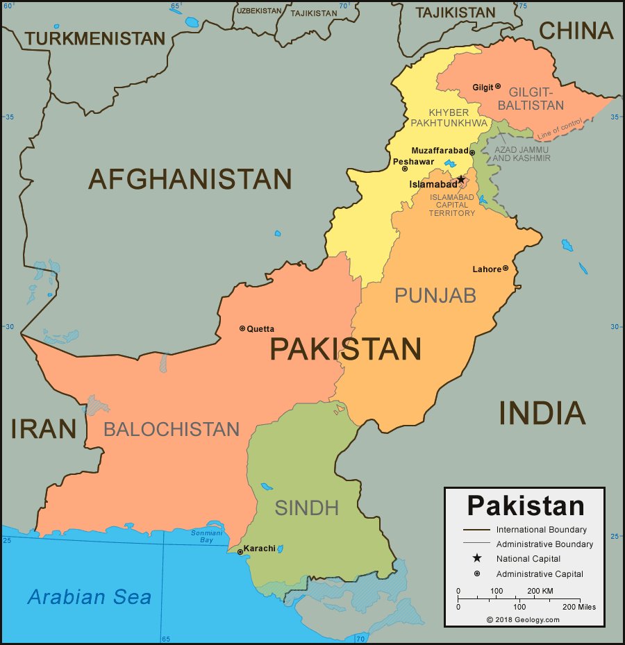 shravan_sharma_'s tweet image. New political map of pakistan, look at area of azad jammu and kashmir in green color.