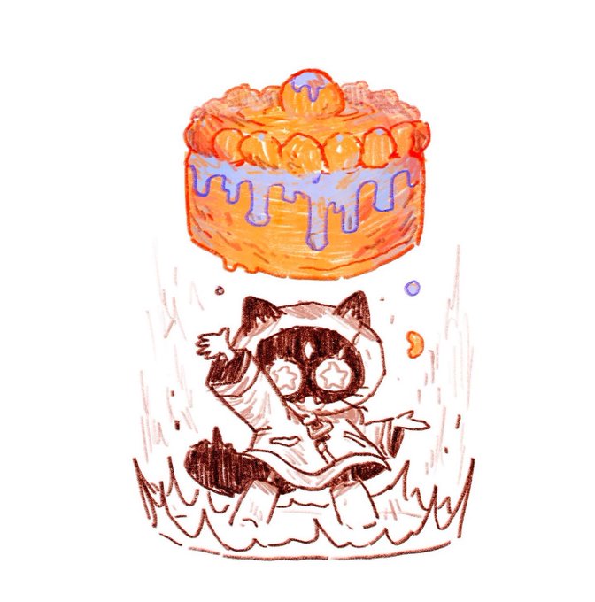 My wonderful sister @asticastle makes amazingly bright cakes! I drew Cookie summoning one, Canada needs them too! 🇨🇦 🎂 