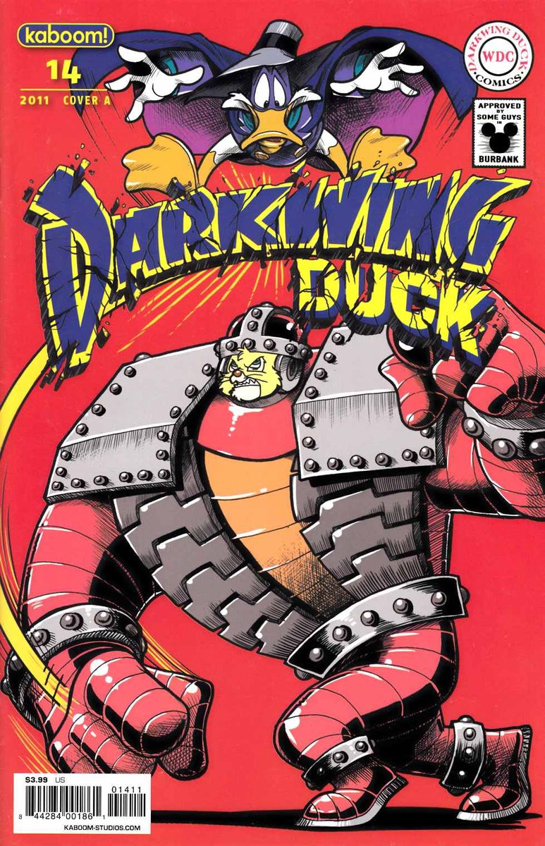 stcanardfiles's tweet photo. Today we're looking at "Cat-tastrophe", the second part of "Campaign Carnage" (Boom #14). Darkwing's mayoral ambitions are put on hold so he can battle a new enemy, the feline powerhouse Cat-tankerous! 
#darkwingduck #boomstudios #cattankerous 
https://t.co/b983cMWAcI https://t.co/wM6YlJIIlG