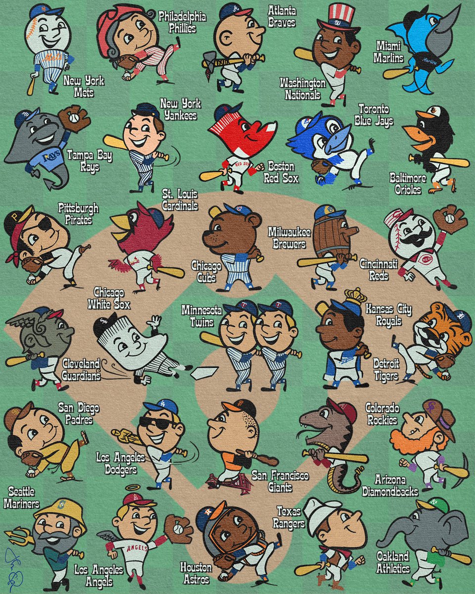 JohnMViola's tweet image. I got a little overexcited about the arrival of the 2022 @mlb season, so I asked myself what #MrMet would have looked like if he was working for one of the other 29 teams in #baseball.