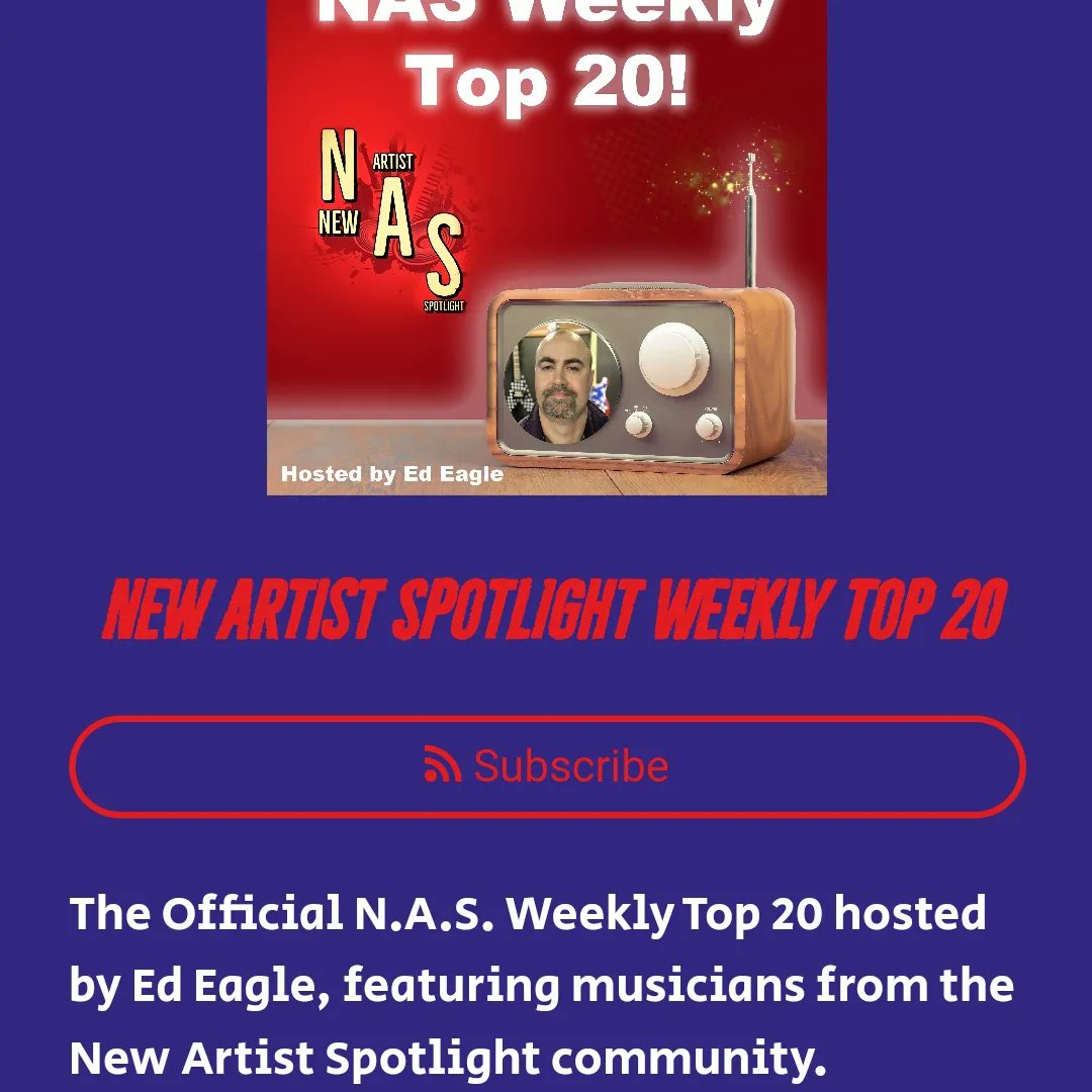 NAS_Spotlight's tweet photo. Check out the latest run down of the NAS Weekly Top 20 as voted by artists for artists!

Visit https://t.co/PpBbSpTKLa

Are you an independent musician? Want to be a part of it? Get in touch!

#nas #top20 #indiecharts #NewMusic #spotifyartist 

@connollytunes https://t.co/YWcumNVTYv
