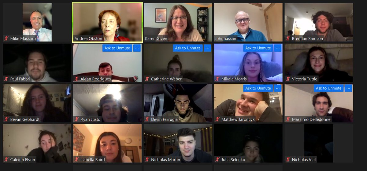 aobston's tweet photo. A big thank you from @QUSchoolofComm to members of our sports journalists panel tonight @MikeMassaroTV @NBCConnecticut, @klgiven, @JohnHassan.We’re all smarter thanks to you! https://t.co/oYlmgyO2lp