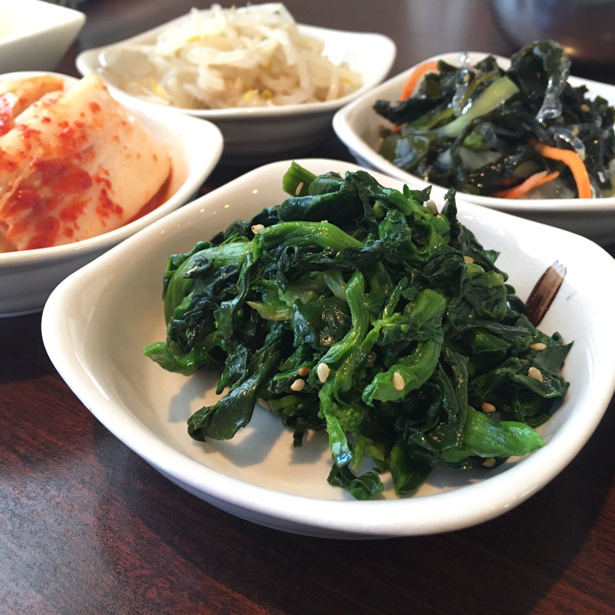 omegaCarotene's tweet photo. some tasty banchan (small Korean side dishes #반찬) from lunch, and a part of the wheel (?) of an old train cabin…
So…that concluded at around と4:52p; about as long as i’d anticipate, ha~ it was nice to see her again, though. ☺️
#notaDate (was it? idk.) https://t.co/9nSYH96WF2