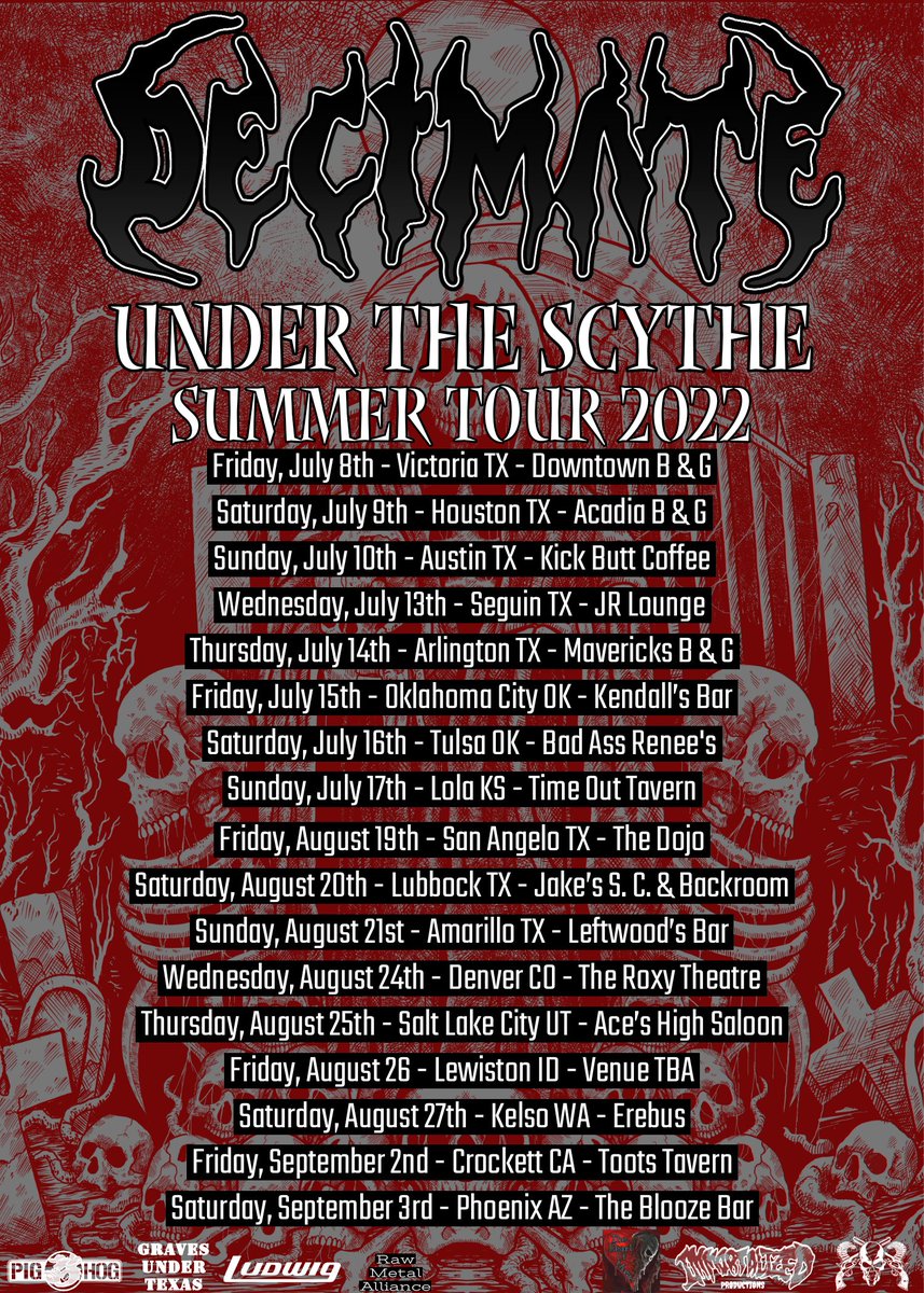 DecimateTx's tweet image. Will we be coming to your city ?
#UnderTheScytheSummerTour