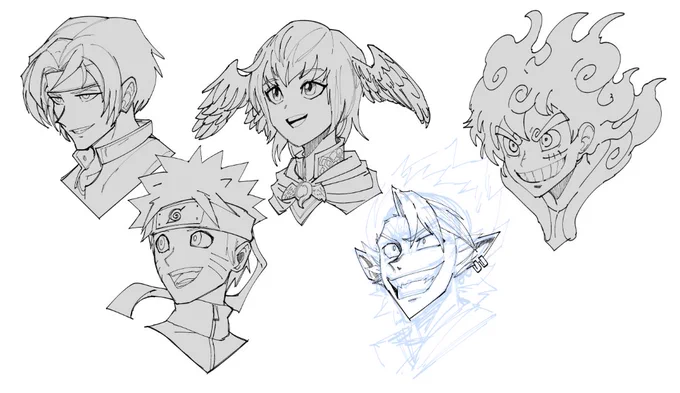 Feels like I've forgotten how to draw faces recently, so time to draw some heads. 