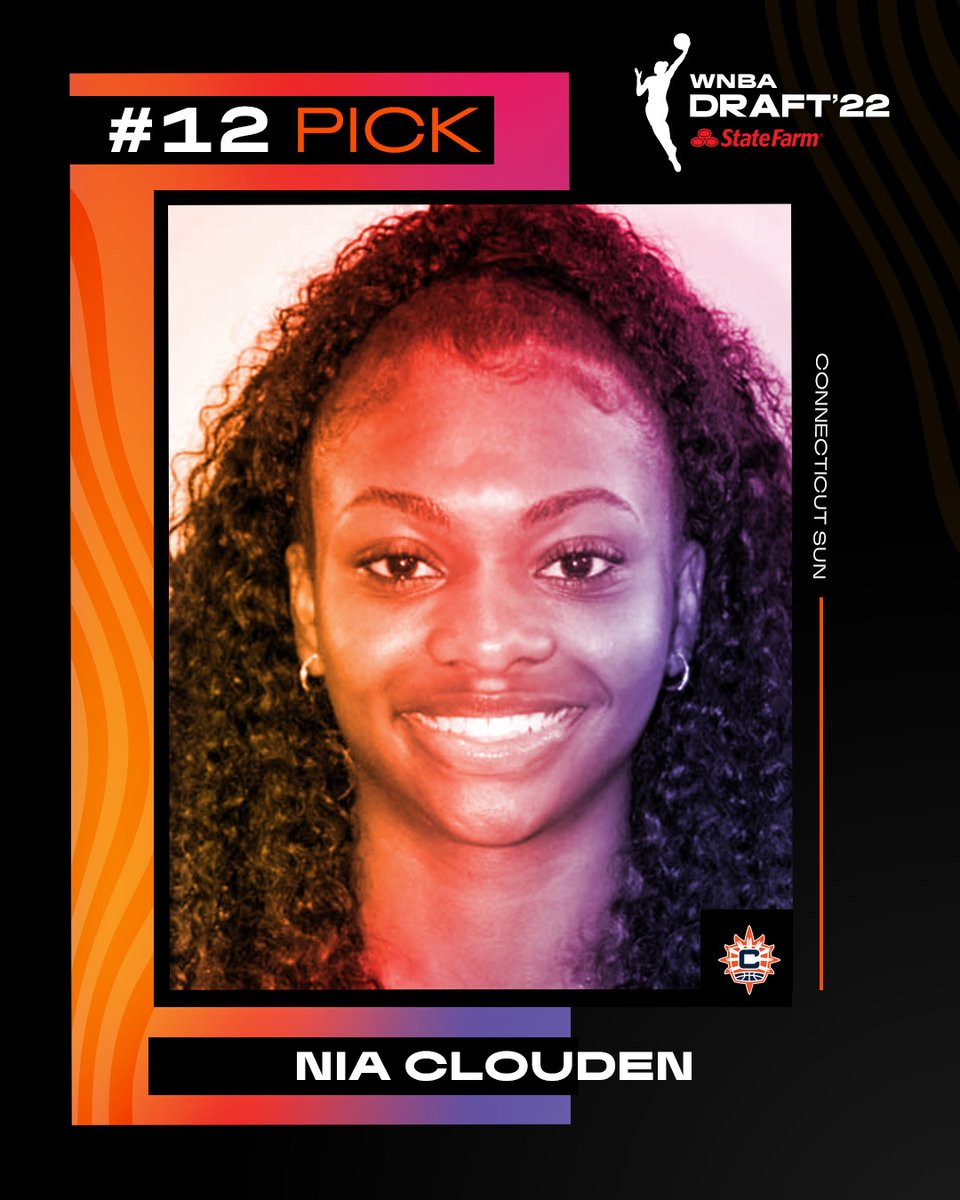 WNBA's tweet photo. With the 12th pick in the #WNBADraft, the @ConnecticutSun select @NiaClouden of @MSU_WBasketball https://t.co/vamLPtMn90