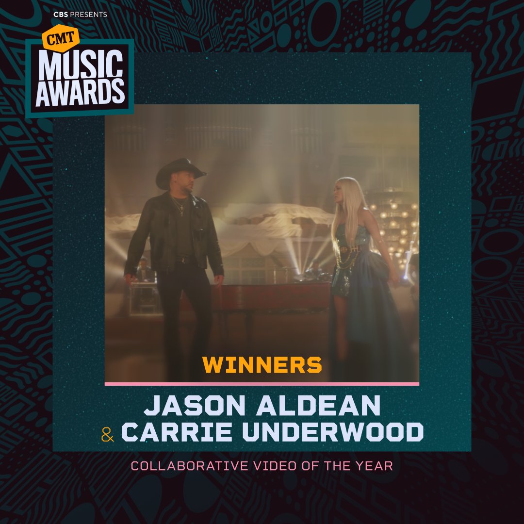 CMT's tweet photo. Congrats to @Jason_Aldean and @carrieunderwood on taking home Collaborative Video of the Year for "If I Didn't Love You" ❤️📹 #CMTAwards https://t.co/eam1BIJ6t1