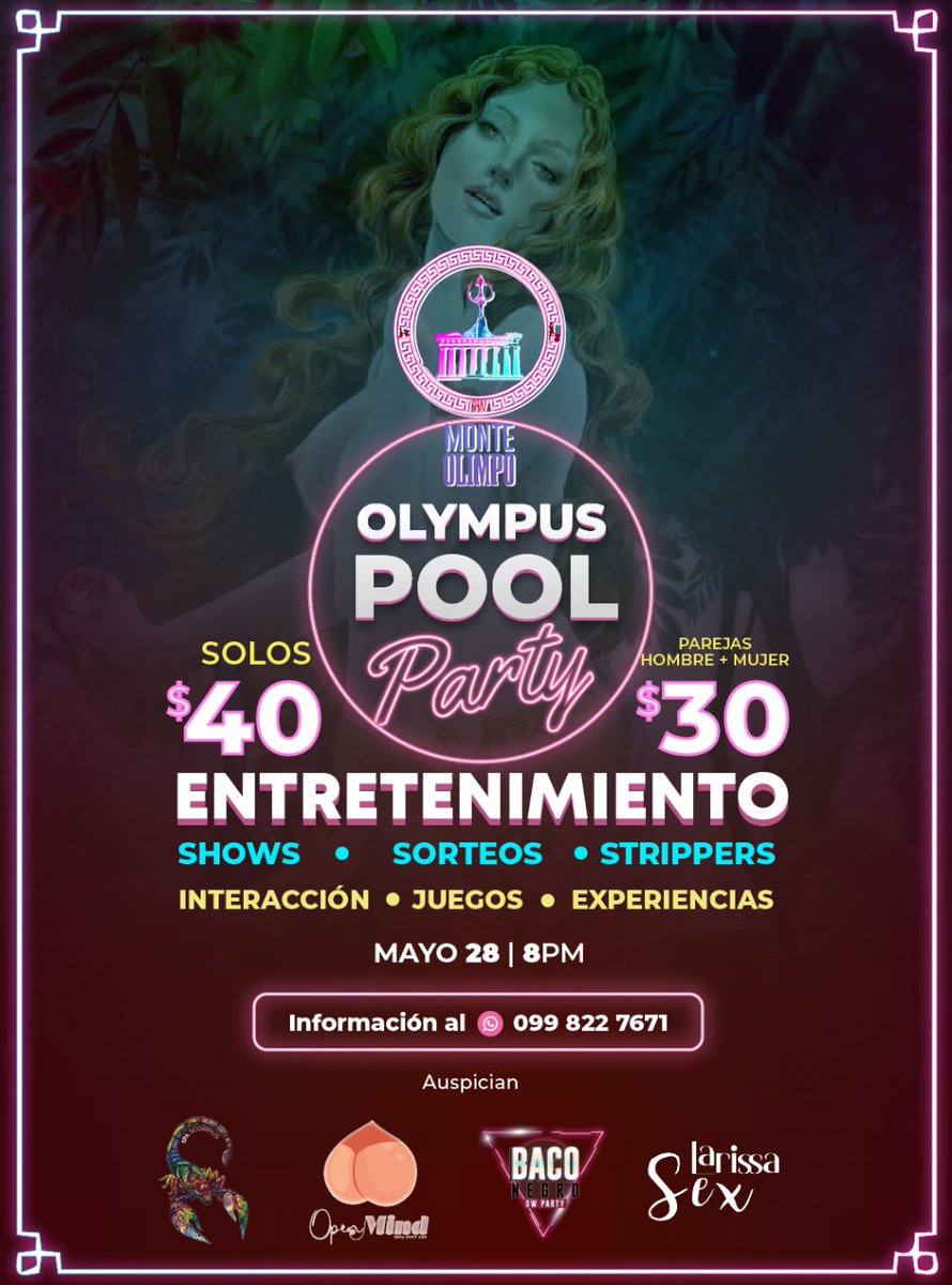 NuevosSwin's tweet photo. Ya tenemos fecha para nuestro evento de Apertura ....#monteolimpo los invita a ser parte de esta #party q estará divertida ....separen su cupo con tiempo ...los esperamos ...
#Atenea & #Ares #partyfantasy #parejasopenmind #parejasliberales https://t.co/yFDzSRp8SO