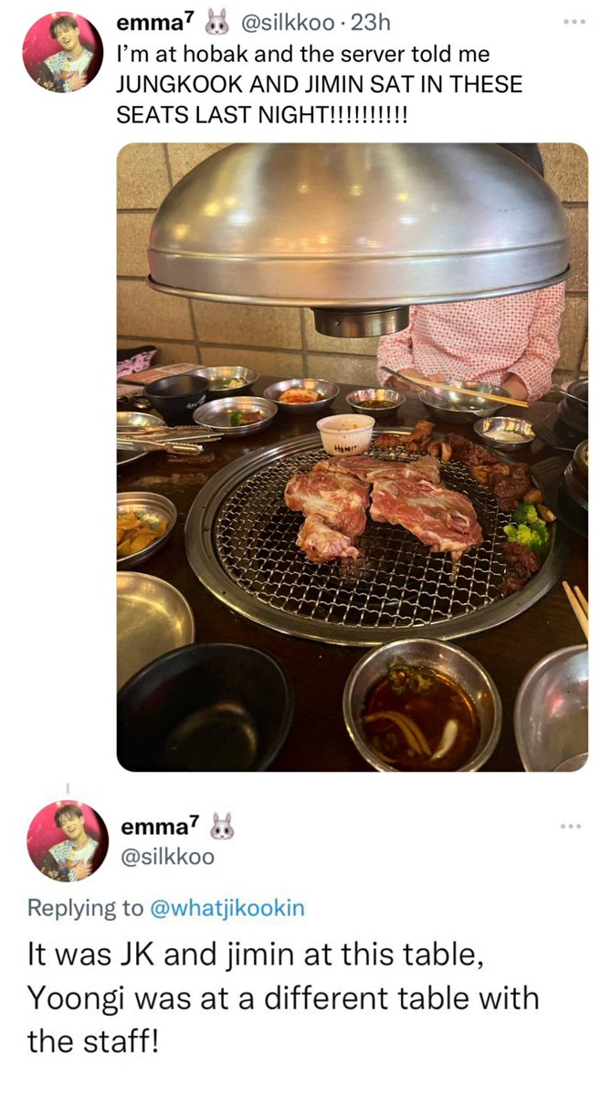 13stiny's tweet photo. yoonminkook dinner date and jikook at the same table 🥺 https://t.co/MfIZMPjjwJ