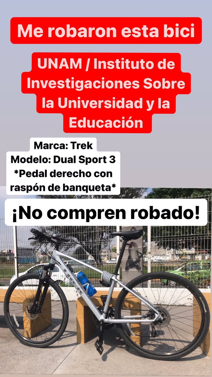 Daniel_MirelesV's tweet photo. AYUDEN A COMPARTIR.
Bici robada dentro de la UNAM, Alcaldía Coyoacan #NoComprenRobado
@BiciRobos_SOSmx @BicireporteraDF @BicisRobadasMX @SomosBicis https://t.co/aePDbkp4xG