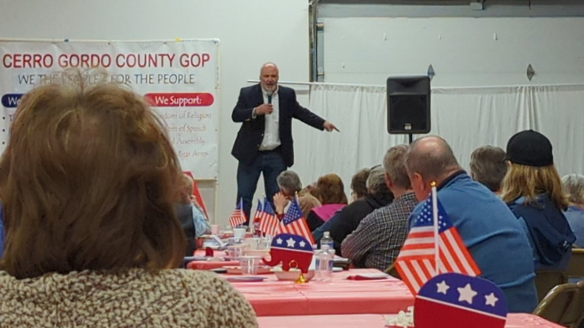 LisaGrouette's tweet photo. I'm at a Meet the Candidates event, and Iowa Senate candidate @carlinussenate / @CarlinIASenate just touted a lie that a Federal bill is in the works to "legalize abortion 28 weeks post-birth" this was not a misspeak. He followed it up with "they're legalizing infanticide." https://t.co/D2lbl0xcg2