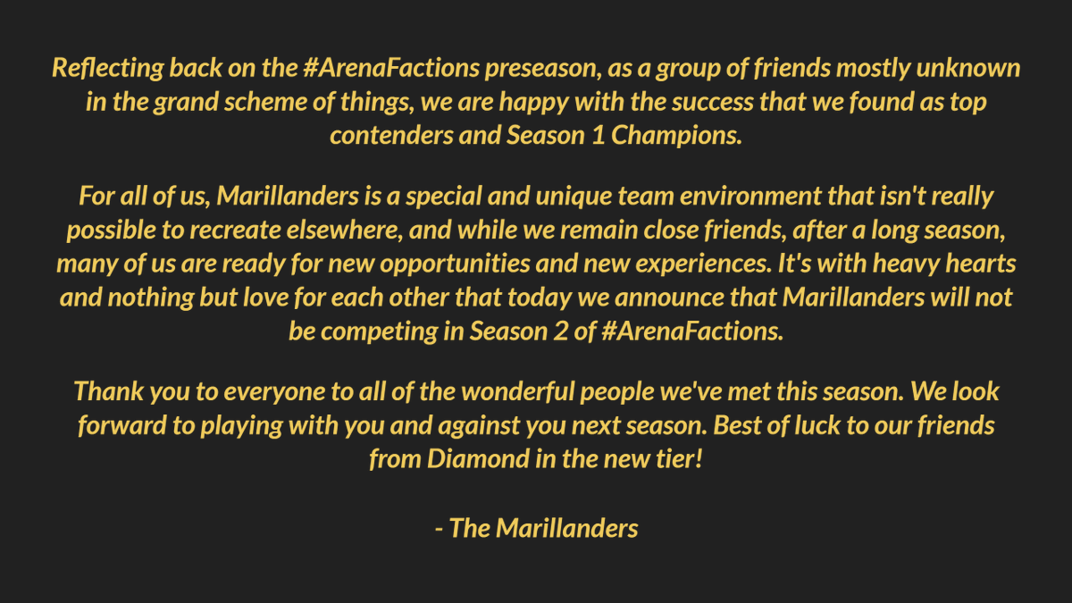 MarillandersGG's tweet image. A Message from the Marillanders