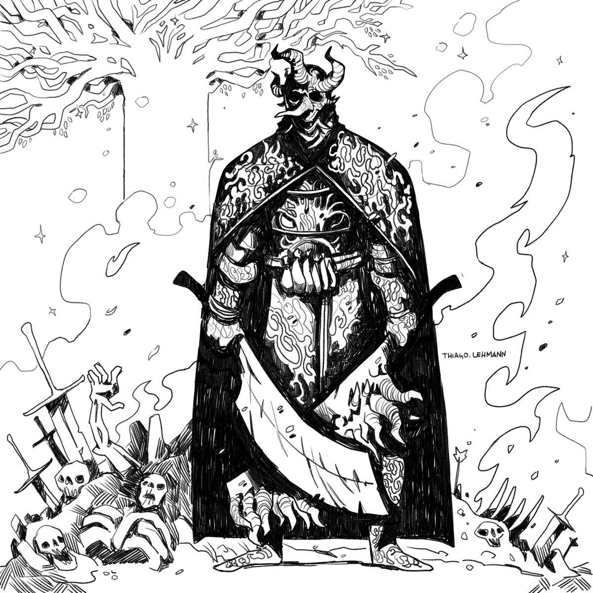 Omenkiller b&amp;w

Probably coloring it later this week :)

#EldenRing