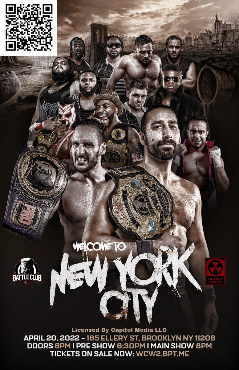 #MT88Schedule: Oooook! Wednesday April 20th, will head over to #BrooklynNYC for @Battleclubpro's #WCW/Welcome To New York 😎!