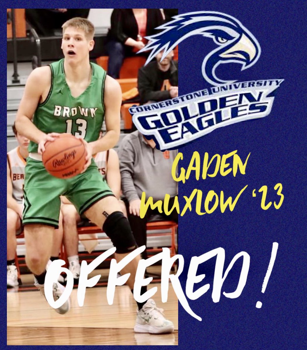 gaden_muxlow's tweet photo. After a great visit, I am thankful to have received an offer to continue my academic and athletic career at 3X National Champion Cornerstone University 🏀@Strongbball https://t.co/KEzCpJxqq3