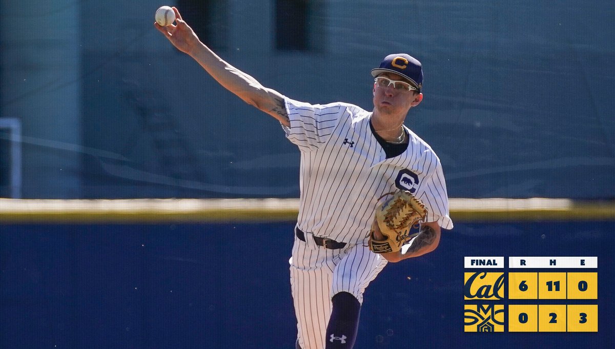 VICTORY MONDAY! Three Bears work a combined 2-hitter & lead Cal to a 6-0 win at Saint Mary's.