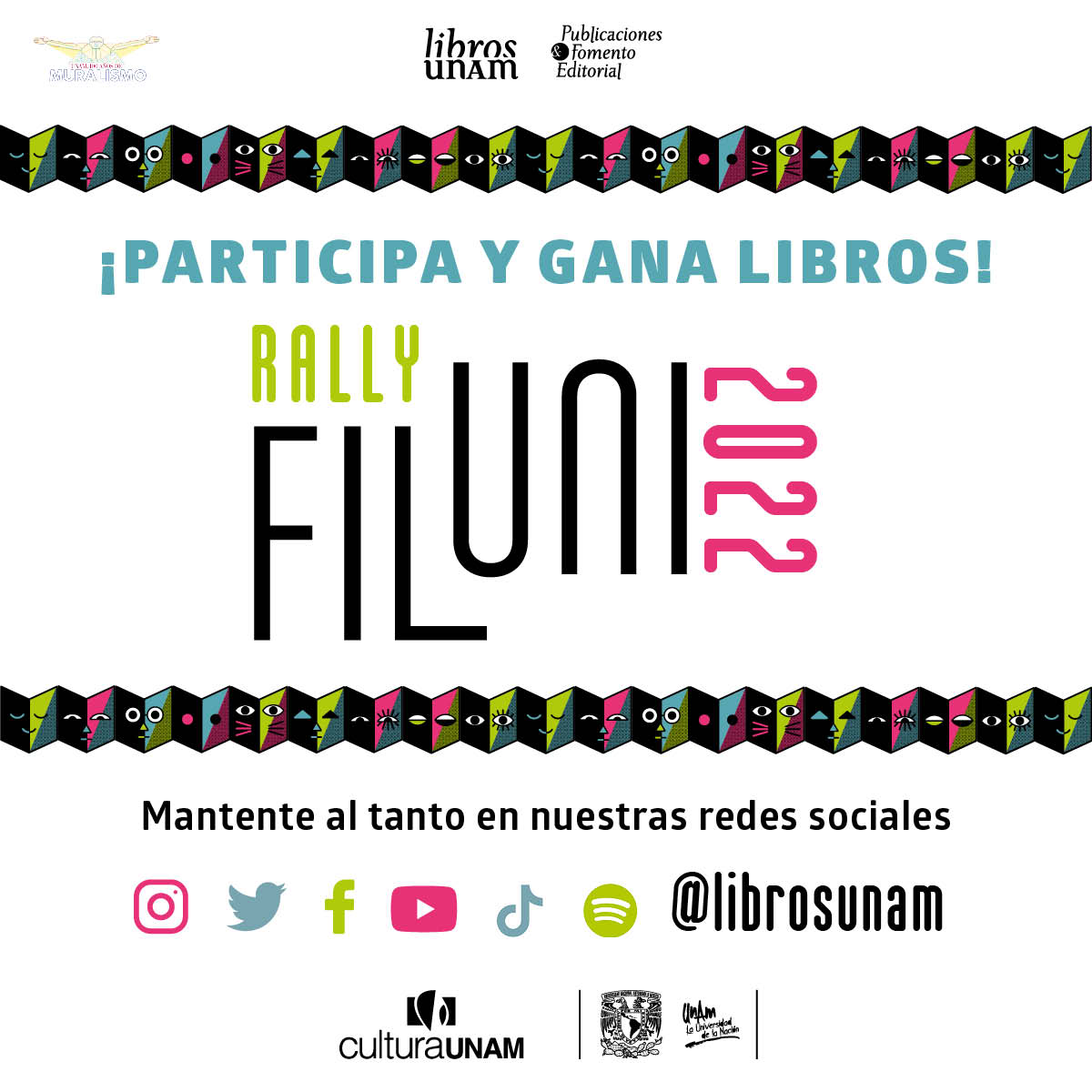 librosunam's tweet photo. 😎¡Si te gustan los libros y las librerías, este reto es para ti! 🤩 ¡Ya están aquí las bases para participar en el Rally FILUNI! 👏🏾 ¡Consulta las bases y gánate un paquete de libros! #FILUNI2022 #LibrosUNAM #fiestalibroyrosa 📚 https://t.co/UA7V1yw5AW