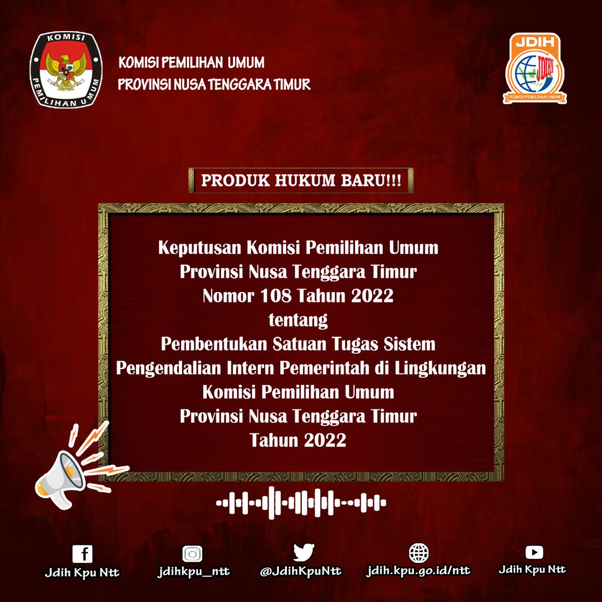 JdihKpuNtt's tweet photo. Haii#Sobat Jdih
Diinformasikan Produk Hukum berikut telah dapat didownload di web JDIH KPU: 
Link : https://t.co/uLxgmuclXm https://t.co/SkEUF2k8mT