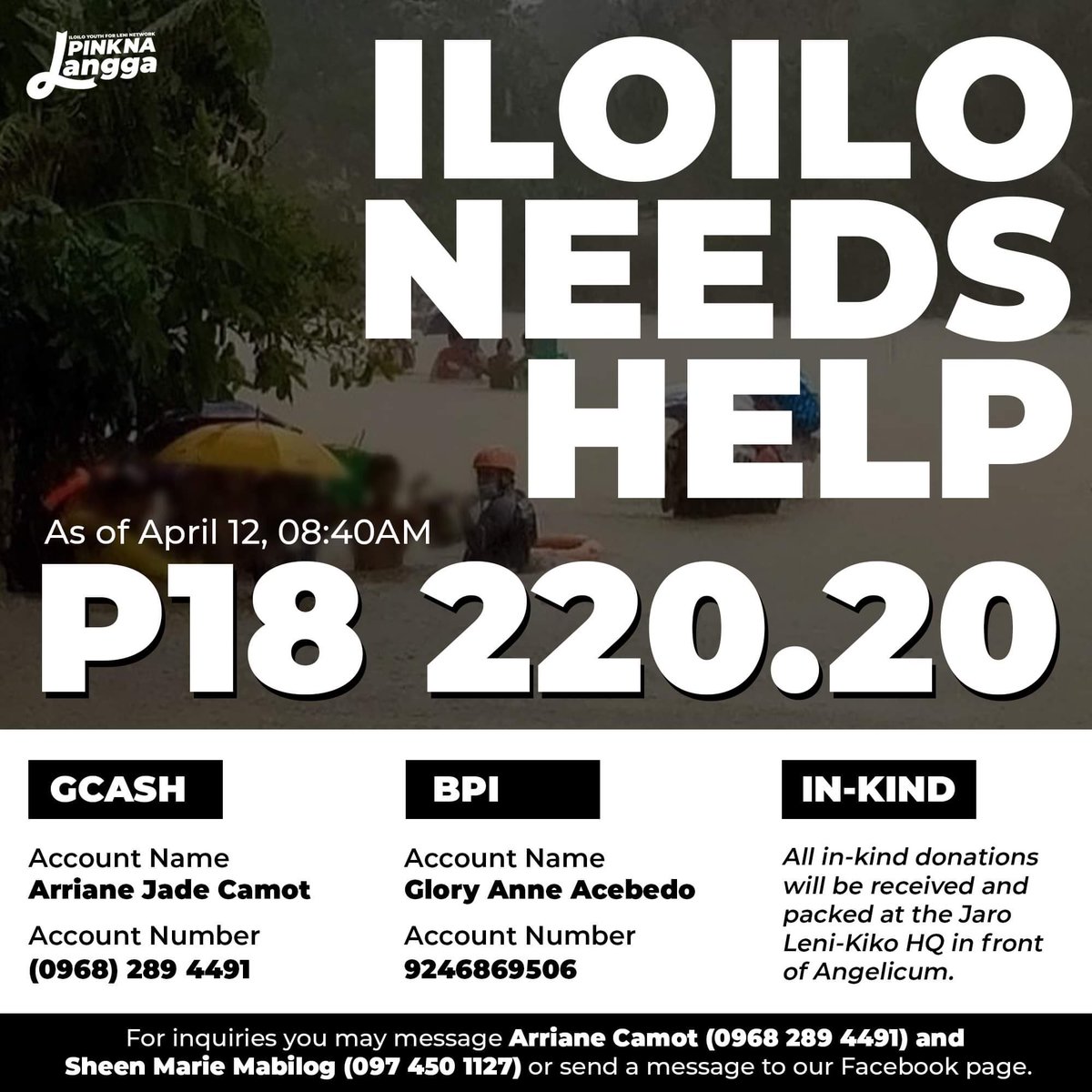 As of 8:40 AM we received overwhelming help from generous people!

Flooding continues in the northern part of Iloilo but our team already sent help to the towns of Ajuy, Lemery, Passi, etc. 

#AgatonPH  #DonatePH #ReliefPH