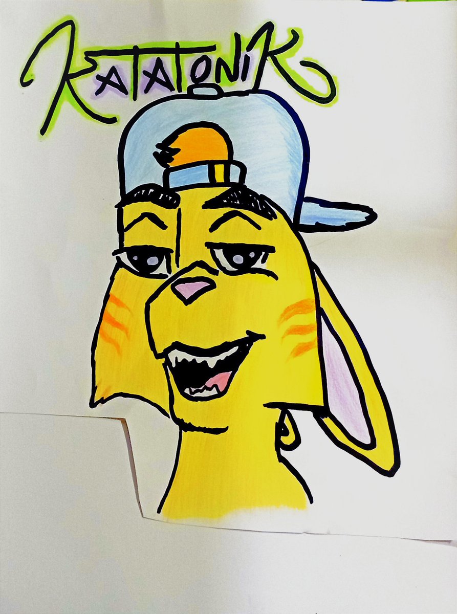 Isa16Vargas's tweet photo. katatonik is more than NFT art, katatonik is love and I can see that reflected in my little brother, he loves them since he saw his project for the first time and proof of it is this drawing that he made himself😻♥️ @Katatonik_nft #Queenkat👑 https://t.co/6KCrPTbENC