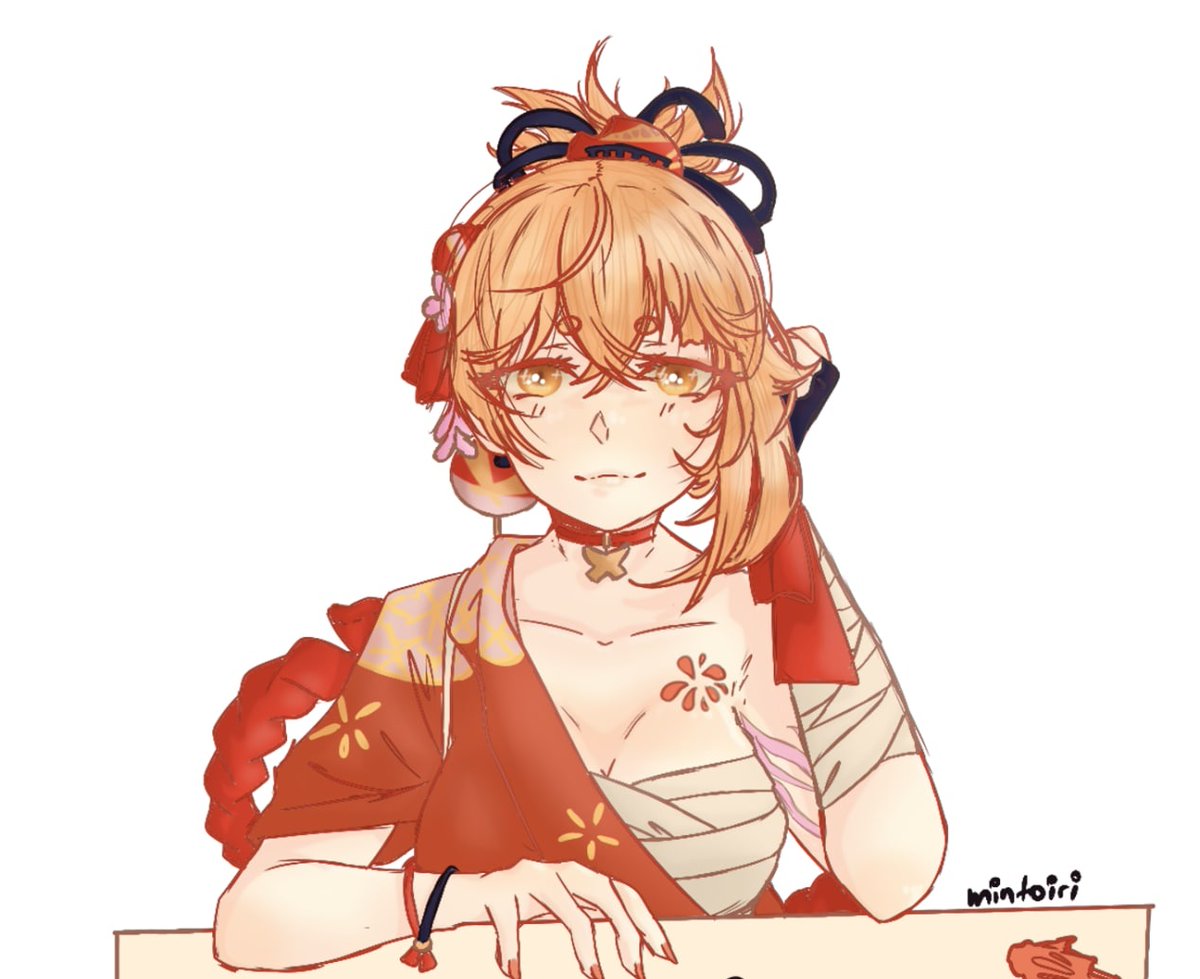All I've been drawing lately is this avatar

#GenshinImpact #yoimiya #anime #art