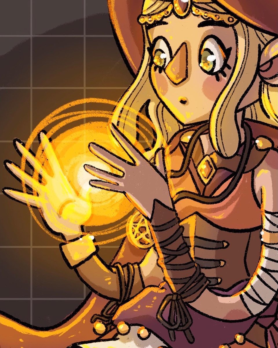 zillyzipf_illus's tweet photo. I stupidly assumed posting on twitter through Instagram would just post the pictures and not a link. Anyways here’s my latest post: half-elf sorceress Mella! #DnDcharacter #dndart #halfelfsorceress https://t.co/tgcr4CZ4Vm