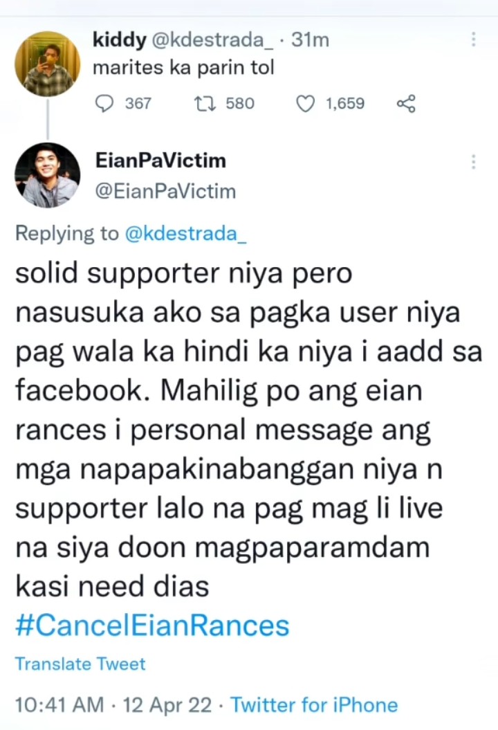 RunToMeKdLex's tweet photo. Bakit naman kasi ganun baks. @EianRances 

#CancelEianRances https://t.co/ZDNcQ7p4IO