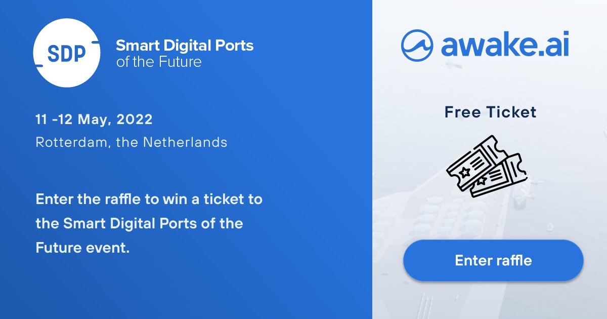 <a href="/AwakeAi/">Awake.AI</a> would like to award our loyal customers and Twitter followers and draw one lucky ticket to join the Smart Digital Ports of the Future event in Rotterdam that will take place on the 11-12th of May. 

Enter the raffle: hubs.li/Q017W0xn0

 <a href="/PortTechnology/">Port Technology International (PTI)</a>