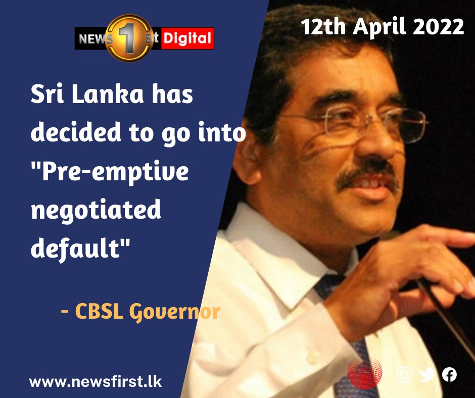 Sri Lanka has decided to go into "Pre-emptive negotiated default": CBSL Governor

Details: news1st.lk/3v880DS

#lka #SriLanka #SLnews #News #News1st #CBSL #Default #Governor