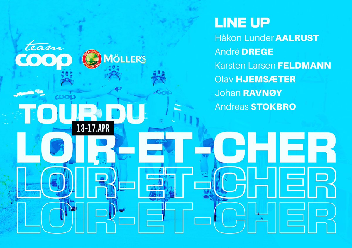 We are looking forward to get the Tour du Loir-et-Cher going tomorrow! 5 days of racing, starting off with a 147km stage from Blois to Fontaines-en-Sologne. This is how we line up!🇫🇷

#teamcoopnorge #teamcoopsykkel #mollerstran #husktranendin