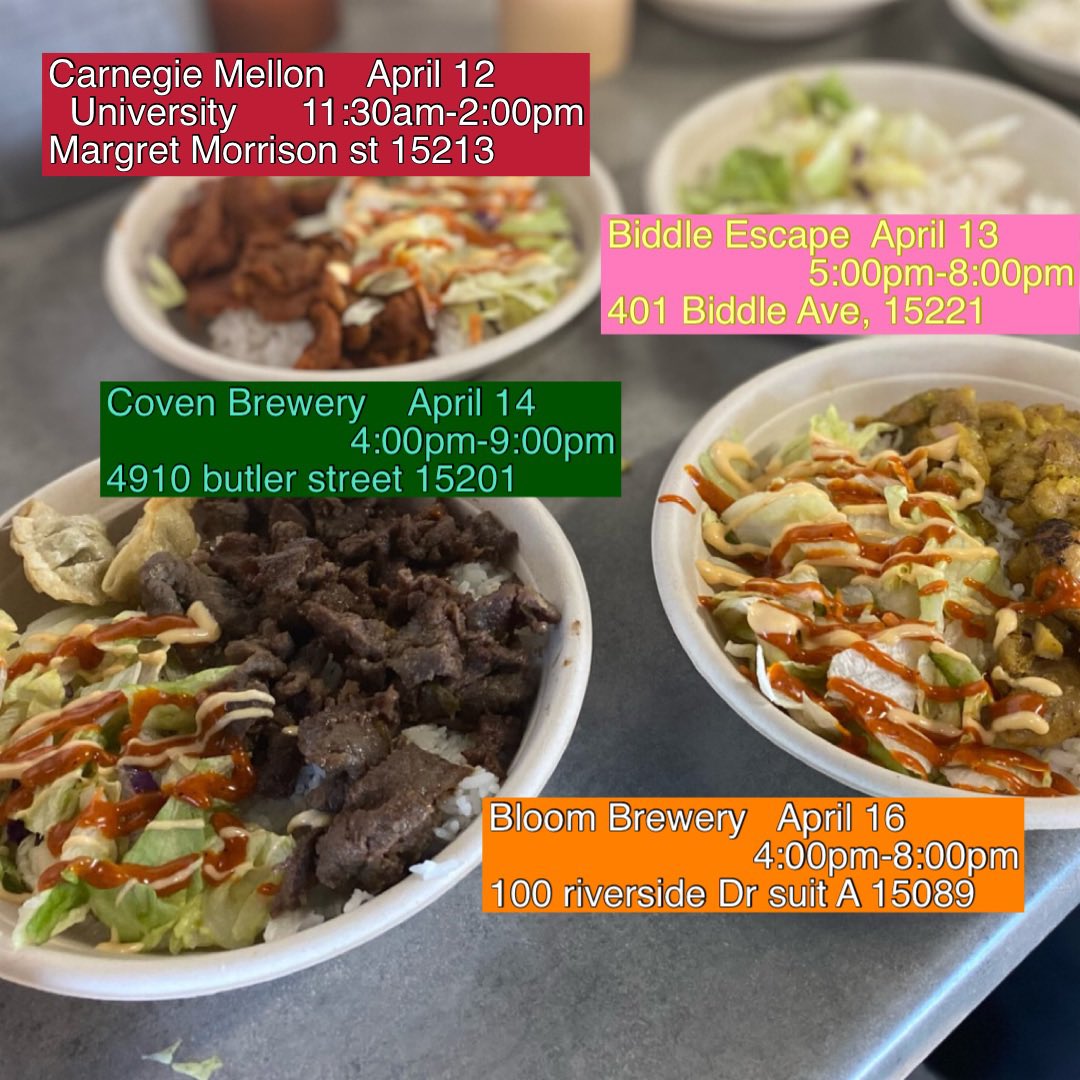 Posting this week schedule