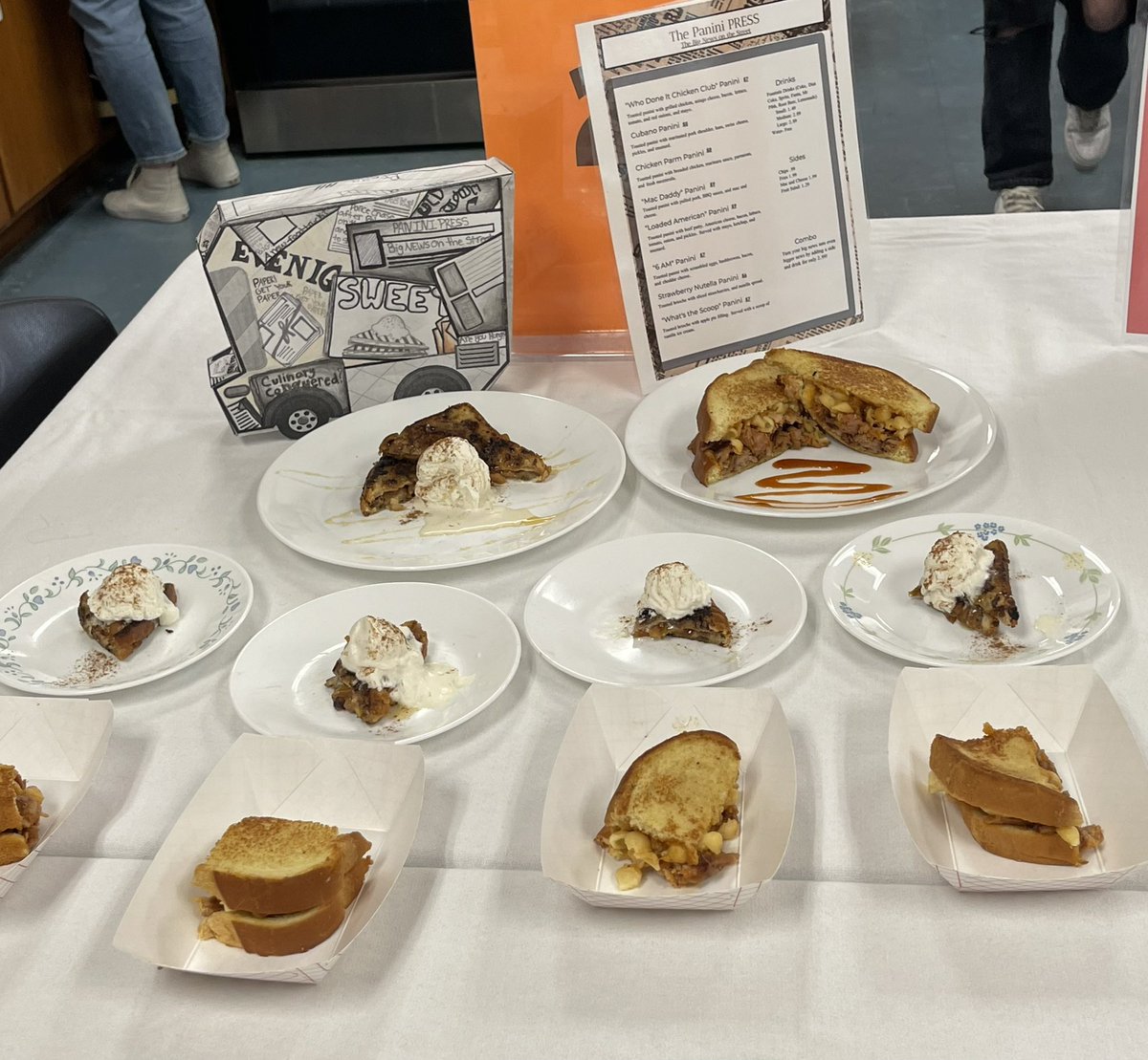 haenni26's tweet photo. ProStart students created business plans, designed food trucks and menus then focused on a feature entree &amp; dessert for each truck. They completed the project with a cook off! The competition was fierce! #chsfacs #prostart https://t.co/AgFxwrTetn