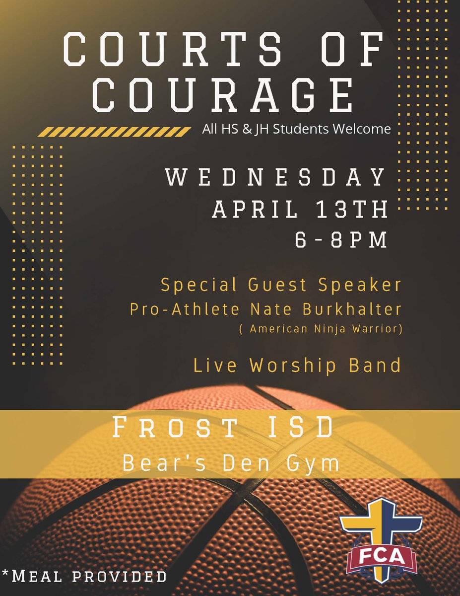 tkaddatz's tweet image. Come out this Wednesday night and join us for free food, live music, and a special guest speaker! Open to all JH and HS students! Hope to see you there. #FCA #fcaevery