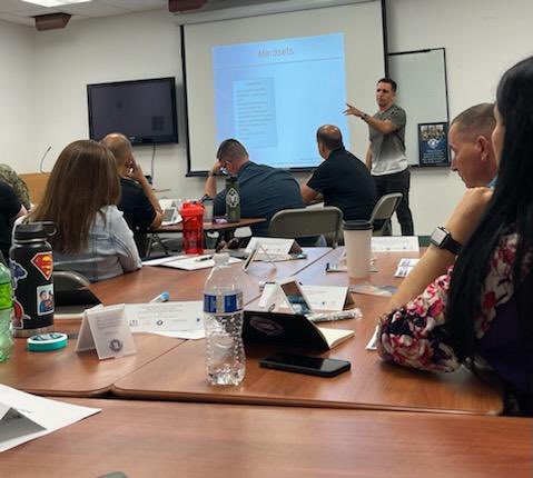 bluecourage's tweet photo. Purple Resolve trainers with the Nevada National Guard kicking off day 1 of the Purple Resolve class today! #purpleresolve #bluecourage #ptsdnow #NevadaNationalGuard https://t.co/o7GVw775g9