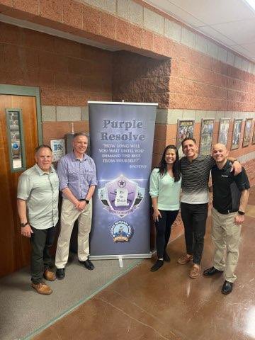 bluecourage's tweet photo. Purple Resolve trainers with the Nevada National Guard kicking off day 1 of the Purple Resolve class today! #purpleresolve #bluecourage #ptsdnow #NevadaNationalGuard https://t.co/o7GVw775g9