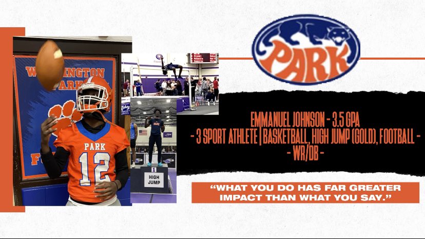 EJ took gold in the state tournament this weekend in the high jump🥇  2022/23 football season is going to be a blast!! 🏈🐾🧡💙