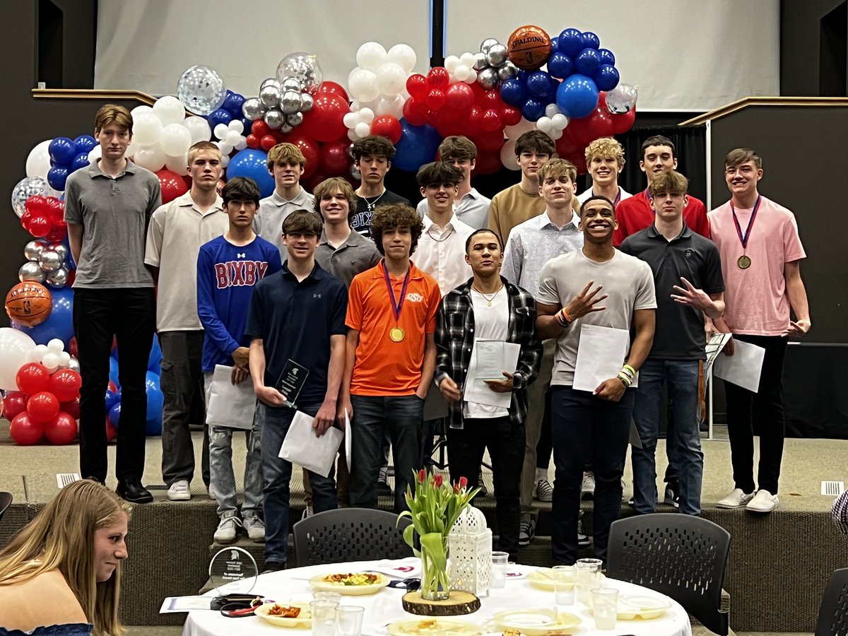 BixbyBasketball's tweet photo. What a fun night recognizing everyone and everything Bixby Basketball!!

@HomeofSpartans @BasketballBixby #bixbybasketball #bixbyspartans #seniors https://t.co/XNeRZ3pJf6