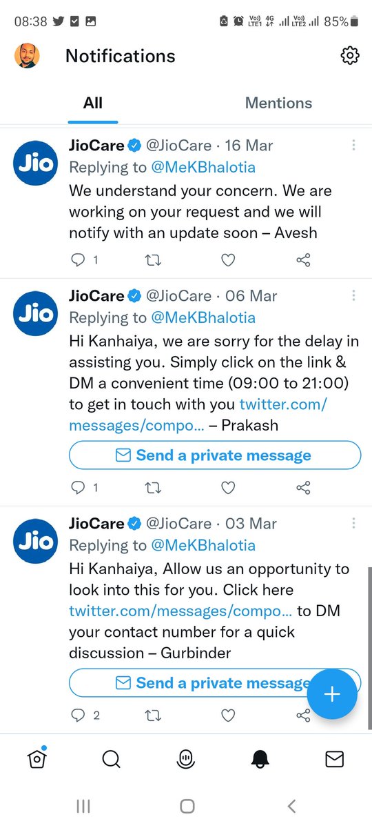 lnkayb's tweet photo. @JioCare @reliancejio 
@cavijaynahata

Good morning Team Jio,

Any comment on your time line, to resolve a problem !!

Or still you are seriouly looking into the matter and need more time .

Requesting @airtelindia to pls assist jio, they might need your help. https://t.co/eLaM0nokcj