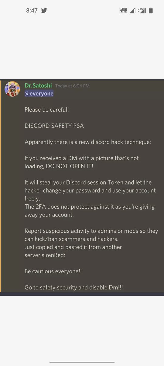 Hello everyone.
Wanted to share this.
Be safe guys. 🙌 
Share this as much as possible to make people aware . 

@MetaVision_Labs 
<a href="/diljaanparmar/">Diljaan Parmar Ħ DPGC MAXI ༼ つ ◕_◕༽つ━☆ﾟ.*･｡ﾟ</a> 
<a href="/hbar_to_moon/">Hbar to the Moon</a> 
<a href="/hbar1000/">hbar1000 ༼ つ ◕_◕ ༽つ</a> 
<a href="/thehbarbull/">The HBAR Bull | ℏ/acc</a> 
<a href="/TheFutureIsHBAR/">HBAR Massive</a> 
<a href="/TheHederians/">The Hederians</a>