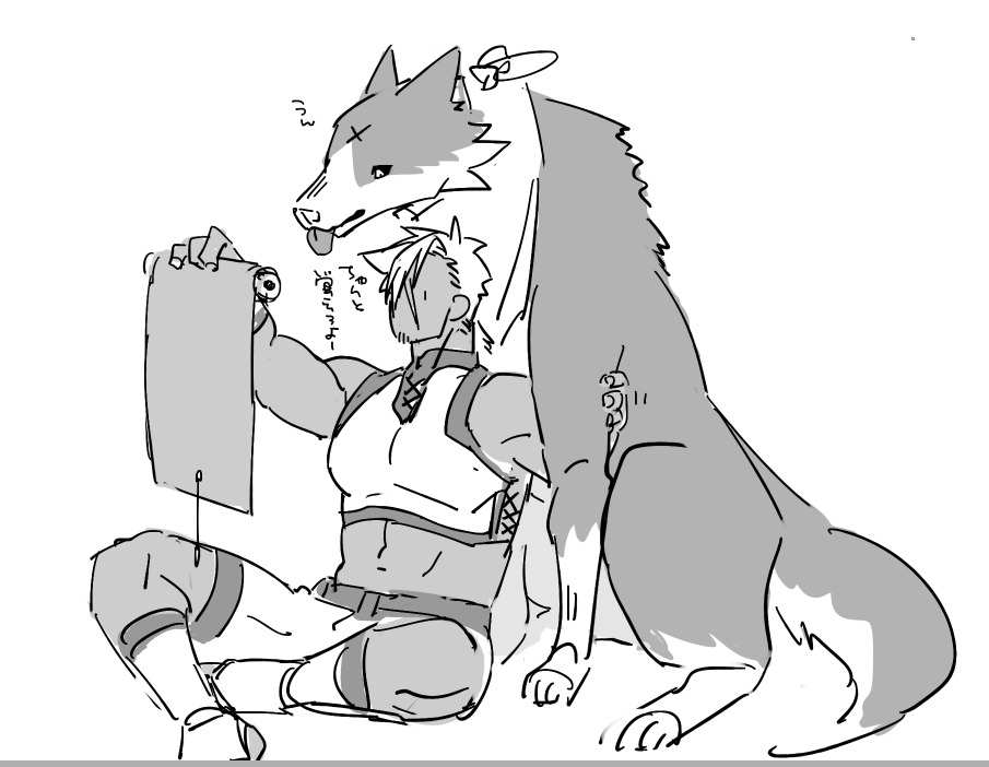 オトモと勉強
落書き 