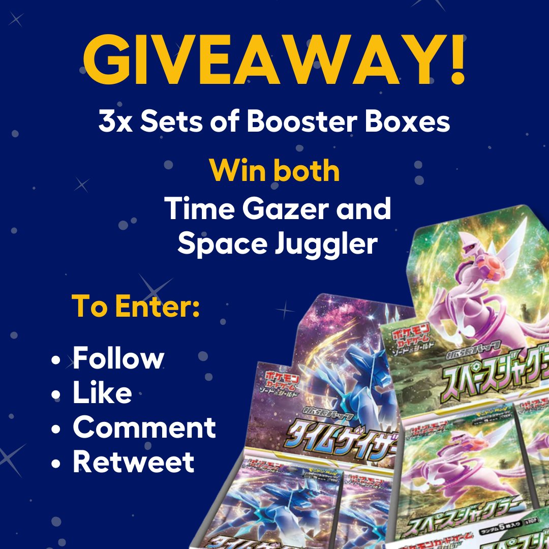 dripshop_live's tweet photo. 🌌DUAL SET BOOSTER BOX GIVEAWAY🌌
What's better than 1 new set? Two! Don't worry we won't make you choose.
♥️ Like this Tweet
✍️Comment Your Pokemon Japanese Set
↪️ Retweet this Tweet
#japanesepokemon #timegazer #spacejuggler #PokemonTCG https://t.co/pRVnJ2FSOK
