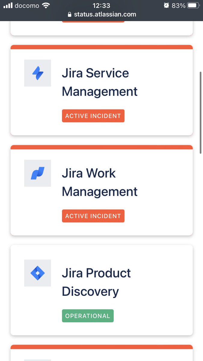 At least <a href="/Jira/">Atlassian Jira</a> status page is working. 

status.atlassian.com