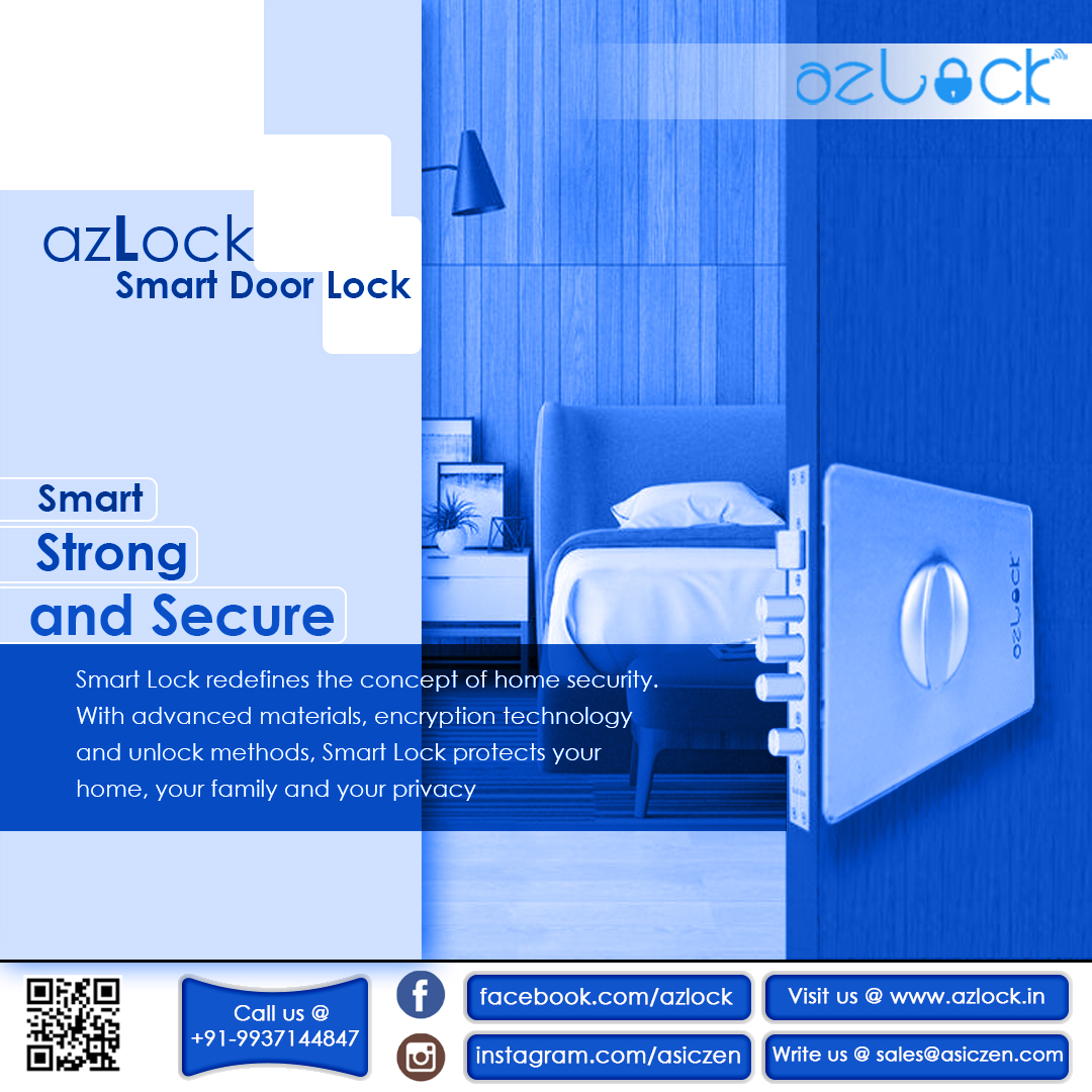 asiczen's tweet photo. Asiczen Presents the Smart Keyless door locks. 
This application is your gateway to open and enter to the world of keyless locks.

#azLock #Asiczen #smarthome #homesecurity #digitallock #homeimprovement #homeautomation #doorlock #nightlatch #makeinindia #vocalforlocal #IoT https://t.co/qcAnz5HCHb