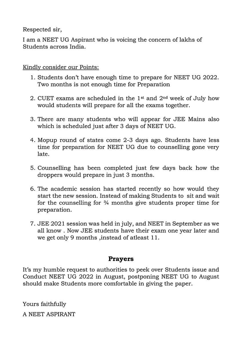 DrAsh_Mahendra's tweet photo. @DG_NTA shifting #NEET2022 exam for a month will not make much difference ,demands of Students seems to be very genuine
#NTAHelpNeetUGStudents
#OneMoreMonthForNeetUG
@EduMinOfIndia
@mansukhmandviya @TOIIndiaNews @aajtak @indiatvnews @RajatSharmaLive @IndiaAheadNews https://t.co/VSuHIw5YB9