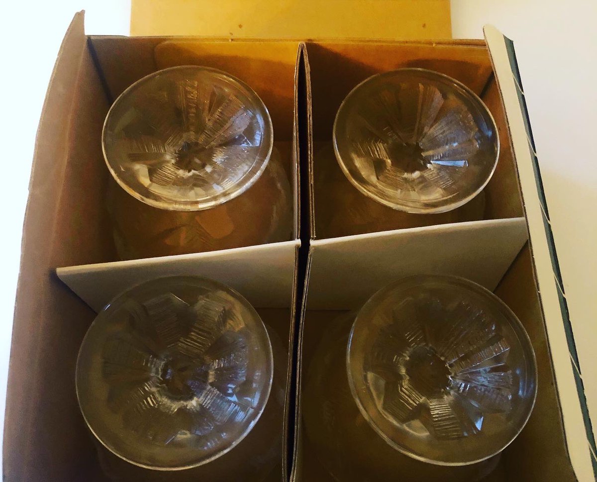 retromodstore's tweet photo. Stunning New Old Stock set of 4 Hoya Japan/Mikasa Studio Nova Ice Castles Footed Sherbet glasses. These are New Old Stock! #hoyaglass #hoyaglasses #hoyaglassware #studionova #hoyastudionova #mikasa #icecastles #hoyajapan #hoyajapancrystal #vintage #newoldstock #nos #1970s https://t.co/fFpHLlsetB