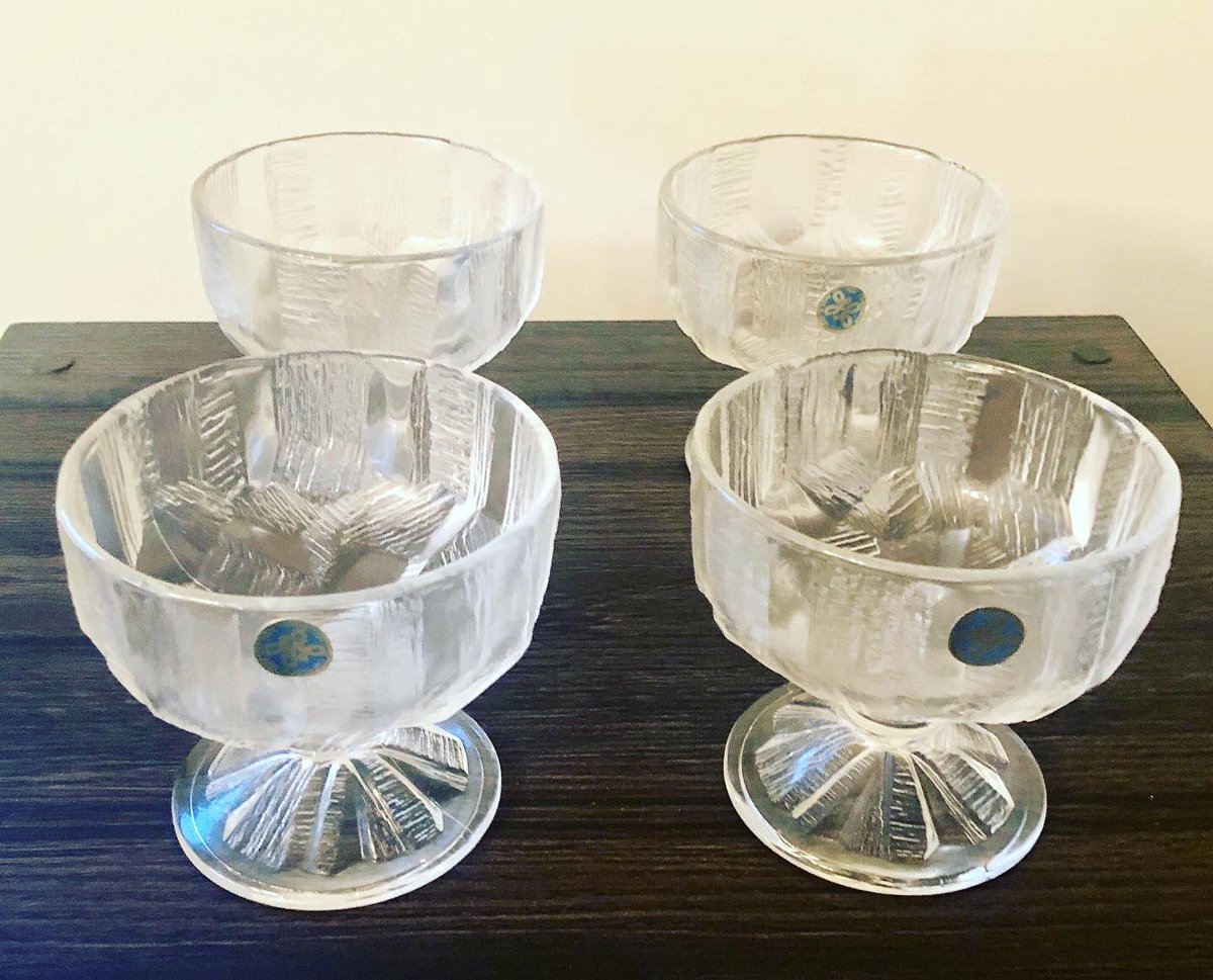 retromodstore's tweet photo. Stunning New Old Stock set of 4 Hoya Japan/Mikasa Studio Nova Ice Castles Footed Sherbet glasses. These are New Old Stock! #hoyaglass #hoyaglasses #hoyaglassware #studionova #hoyastudionova #mikasa #icecastles #hoyajapan #hoyajapancrystal #vintage #newoldstock #nos #1970s https://t.co/fFpHLlsetB