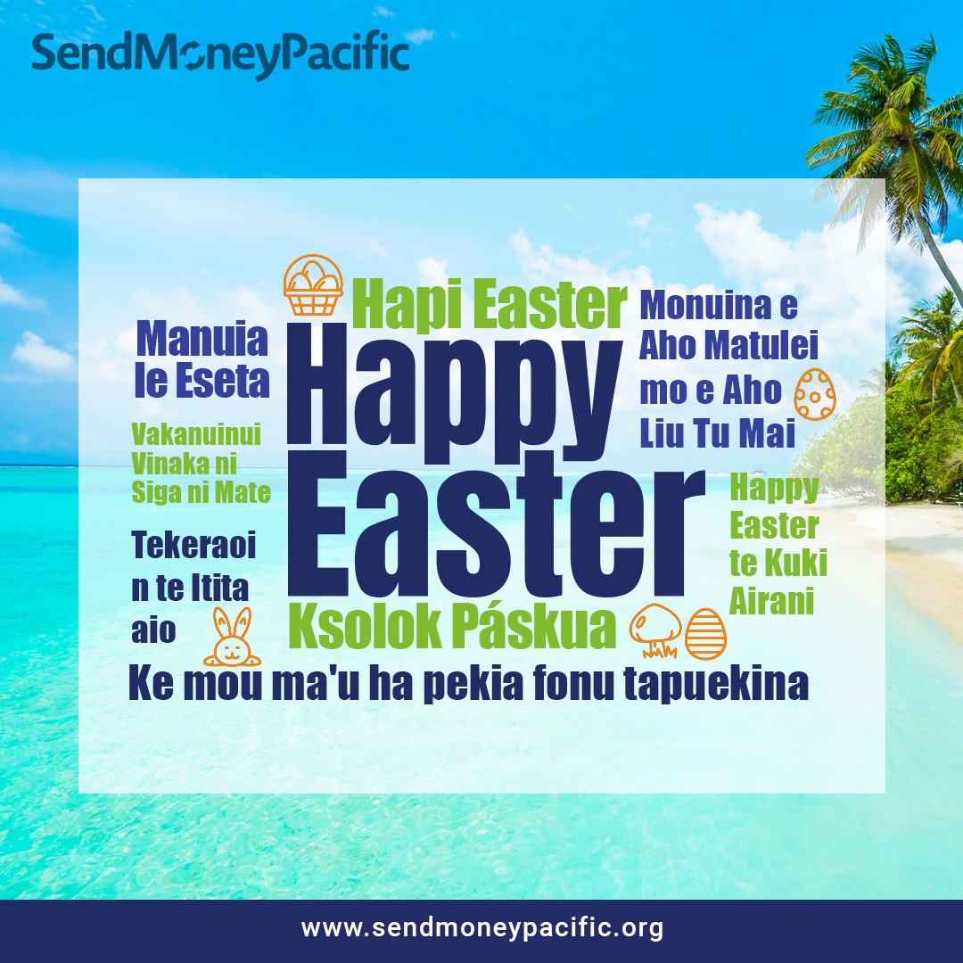 SendMoneyPac's tweet photo. SendMoneyPacific wishes you and your family a safe and happy Easter. 
Make sure you find your best match and save your family money with SendMoneyPacific, the official money transfer comparison site for the Pacific Islands!
 👉🏽  Visit https://t.co/XisCP9L3FY
#EveryDollarCounts https://t.co/rBnUtuDD06