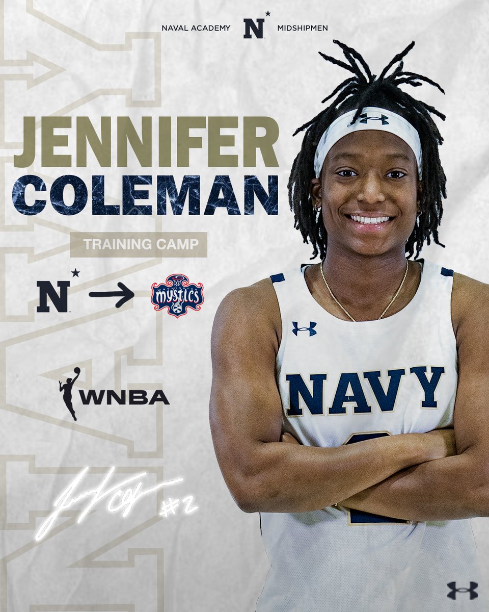 . <a href="/_jmoneeyyy/">Jennifer Coleman</a>  has accepted a training camp invite from the <a href="/WashMystics/">Washington Mystics</a>!

#GoNavy /// #Impact